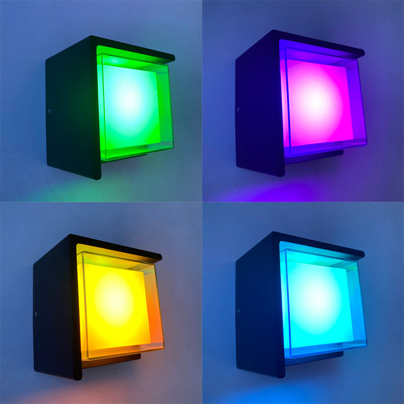 مصباح حائط LED ذكي خارجي معتم من الألومنيوم مع تطبيق