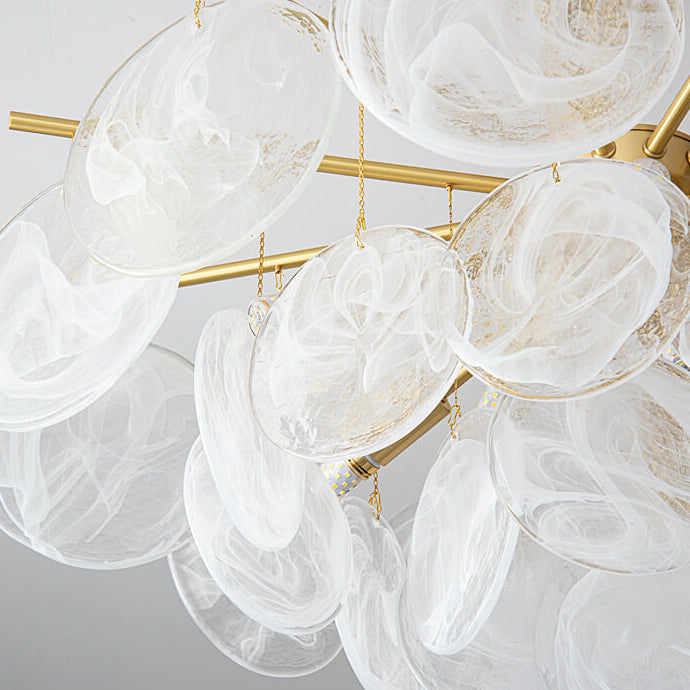 伝統的なフランス製ラウンド型曇りガラス製フル銅アルミレンズ5/6灯シャンデリア(リビングルーム用)