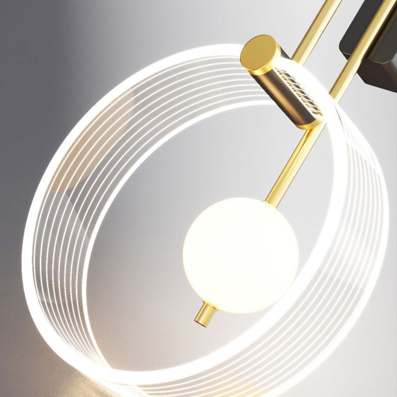 Modern Minimalist Iron Acrylic Round Ring LED Wall Sconce Lamp For Bedside