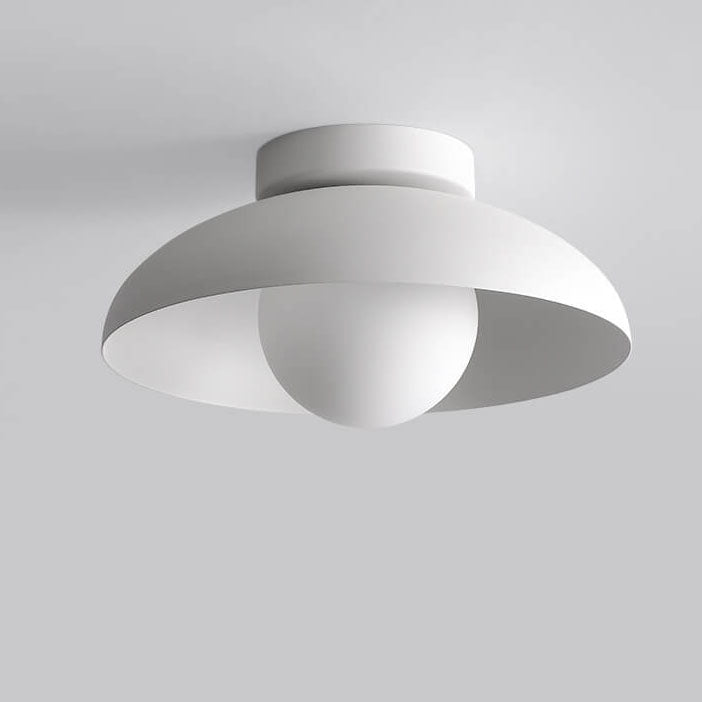 Japanese Wabi-sabi Iron Glass 1-Light Semi-Flush Mount Light
