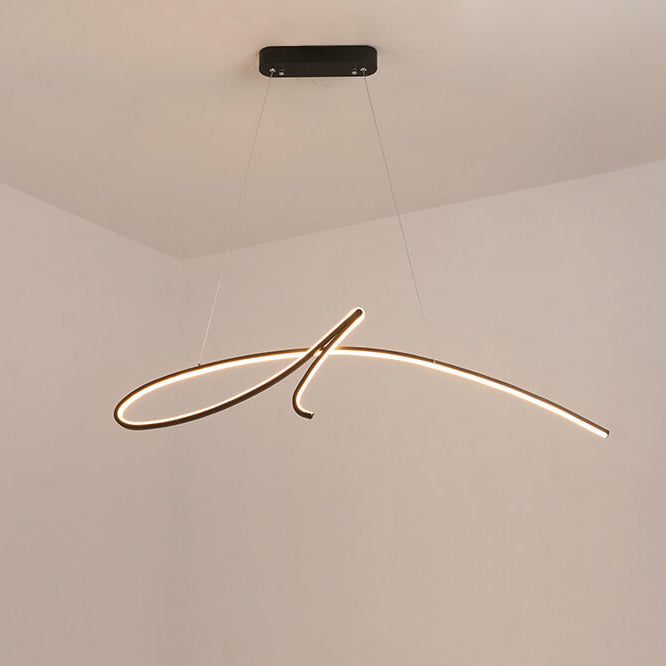 ثريا LED بتصميم جزيرة من الألومنيوم بتصميم قوسي عصري وبسيط