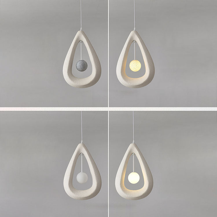 Contemporary Creative Teardrop Orb Iron Resin 1-Light Pendant Light For Dining Room