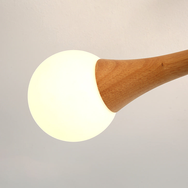 Japanese Log Fork 3/4/5-Light Semi-Flush Mount Light