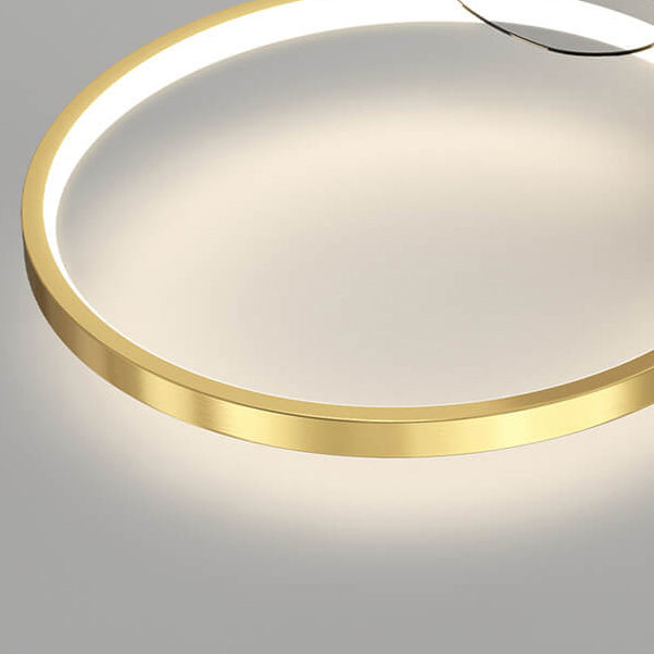 مروحة سقف LED بتصميم هندسي مربع دائري فاخر بإضاءة عصرية مثبتة على السقف