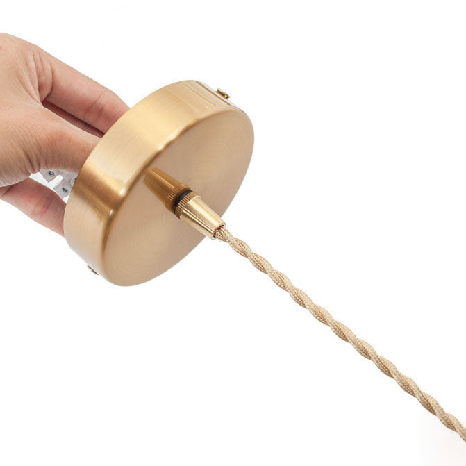 مصباح معلق تقليدي عتيق من النحاس والزجاج بتصميم دائري متموج لغرفة المعيشة