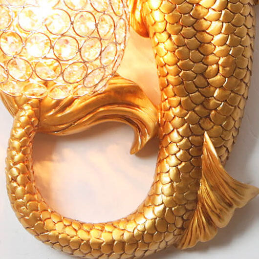 Modern Creative Resin Mermaid Shape Crystal Lampshade 1-Light Wall Sconce Lamp