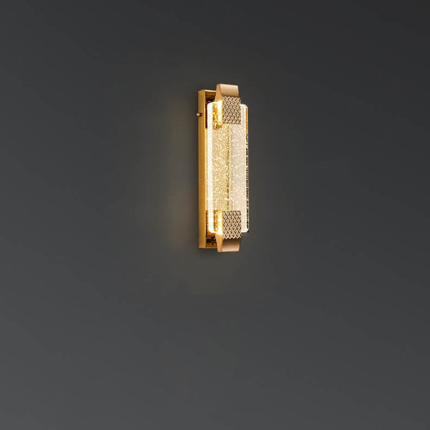 مصباح حائط LED مربع الشكل من سبائك الكريستال الفقاعي الفاخر الحديث