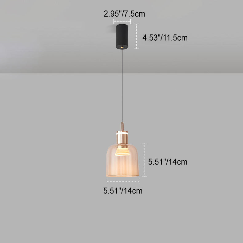Contemporary Scandinavian Liftable Aluminum Acrylic Cup Shape LED Pendant Light For Bedroom