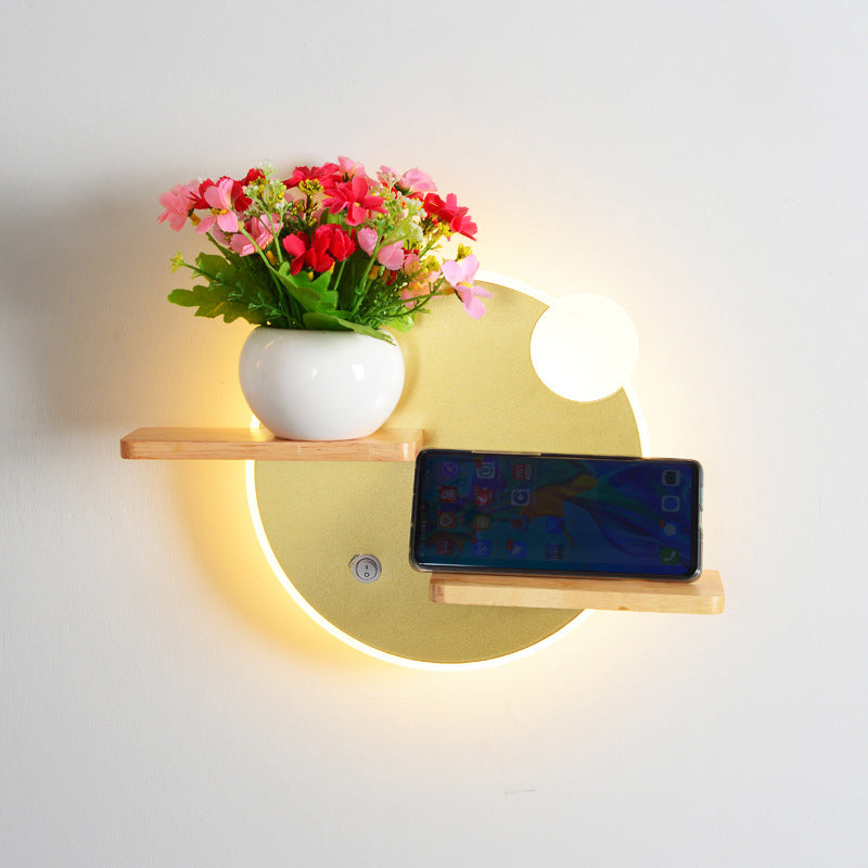 Modern Acrylic Phone Holder LED Creative Wall Sconce Lamp