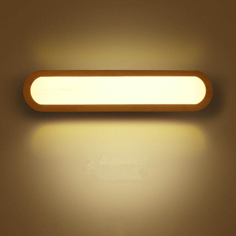 Nordic Solid Wood Long Bar 1-Light LED Wall Sconce Lamp