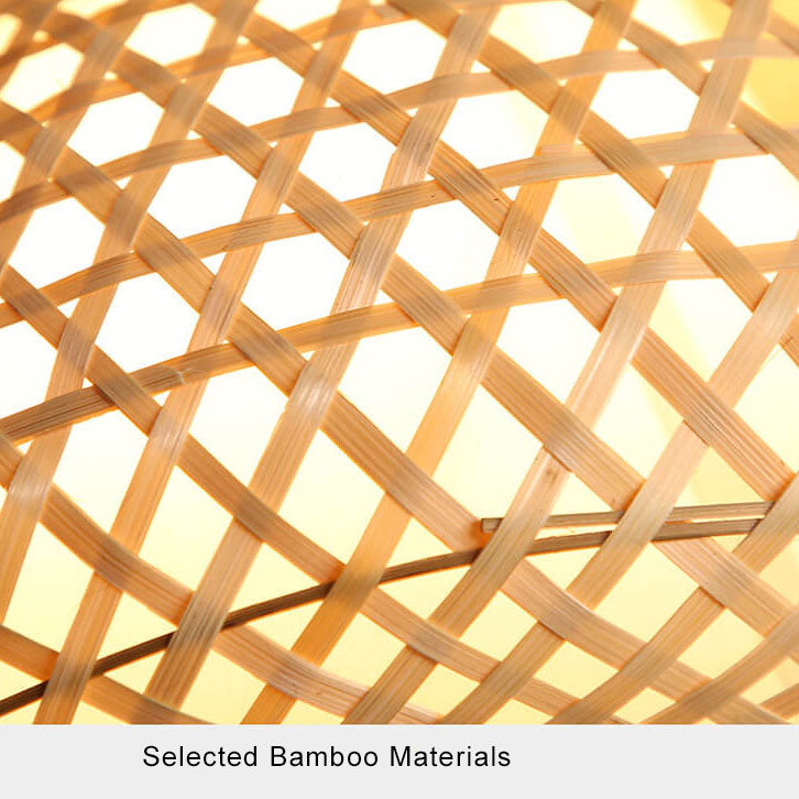 Bamboo Weaving 1-Light Chinese Elements LED Pendant Light