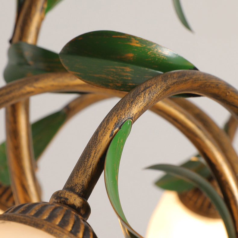 Modern Art Deco Iron Lacquered Ring Tulip Glass Crystal Shade 6/8-Light Chandelier For Living Room