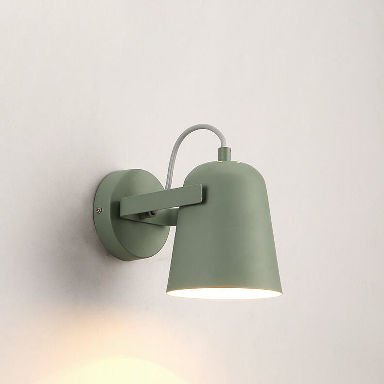 Nordic Macaron Iron Cylinder Dome 1-Light Wall Sconce Lamp