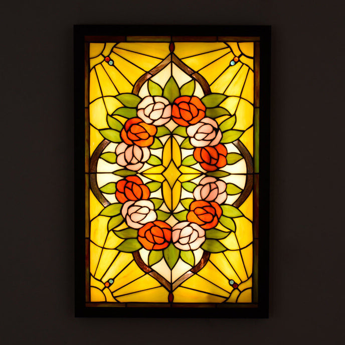 مصباح حائط LED بتصميم جداري على شكل وردة ريفية إبداعي من تيفاني