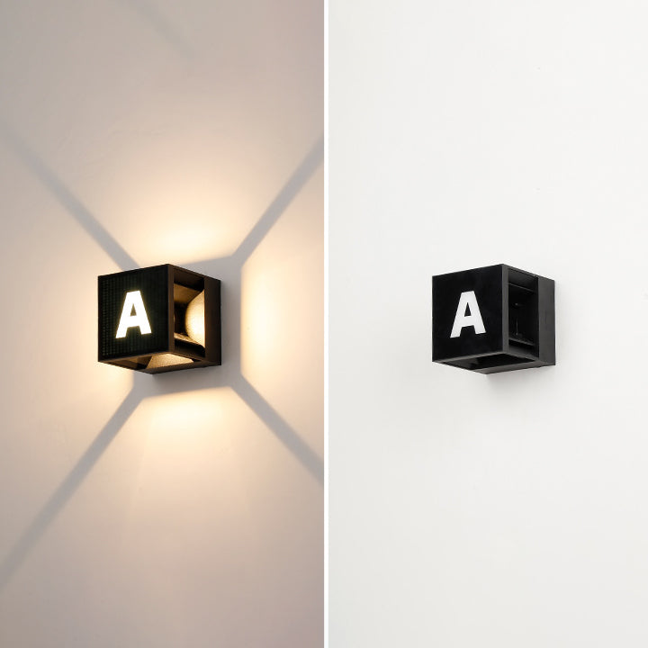 Contemporary Simplicity ABS Square LED Solar Waterproof Outdoor Wall Sconce Lamp For Garden