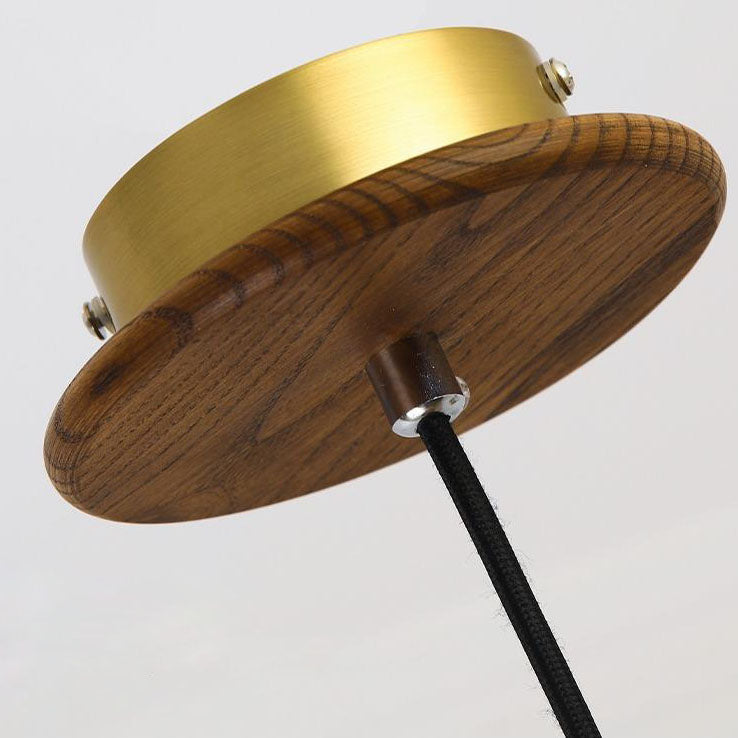 Industrial Simple Light Luxury Wooden Disc 1/2/3-Light Island Light Chandelier