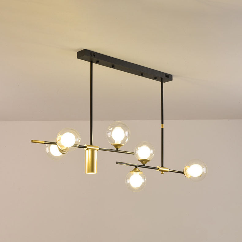Modern Minimalist Round Ball Glass Iron LED Chandelier