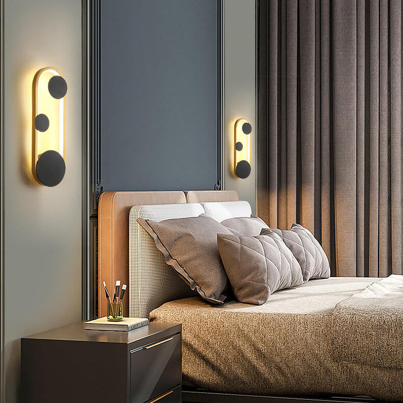 مصباح حائط LED دائري بيضاوي الشكل بتصميم عصري بسيط