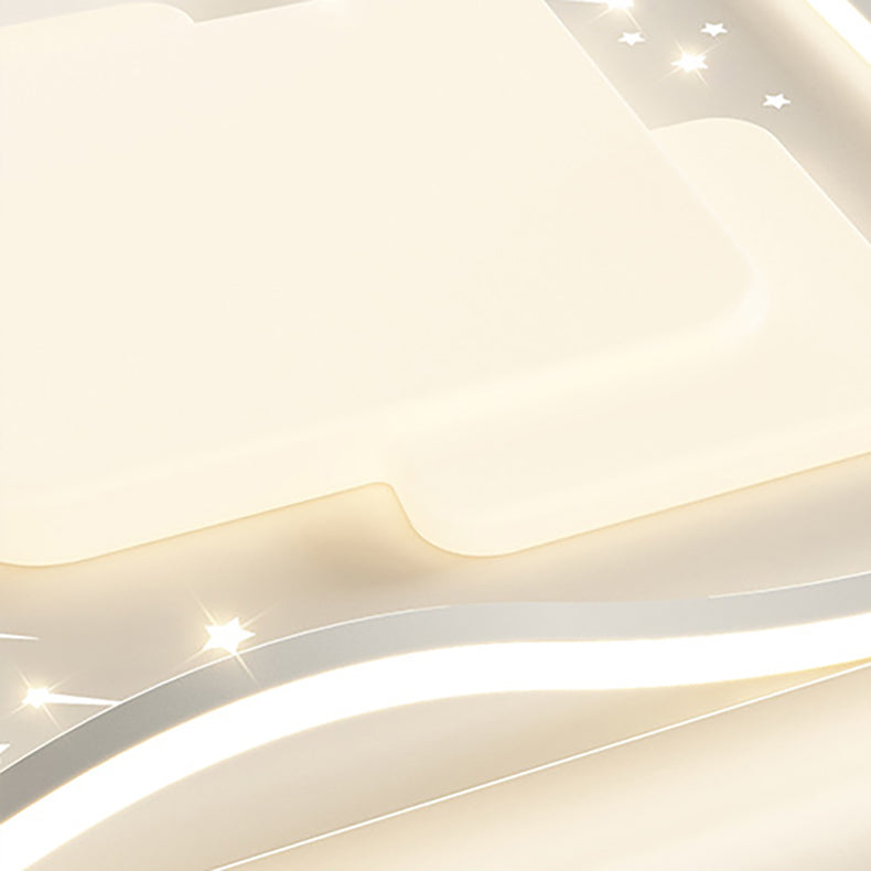 مصباح سقف LED عصري إبداعي دائري مربع الشكل مصنوع من الحديد والأكريليك لغرفة النوم