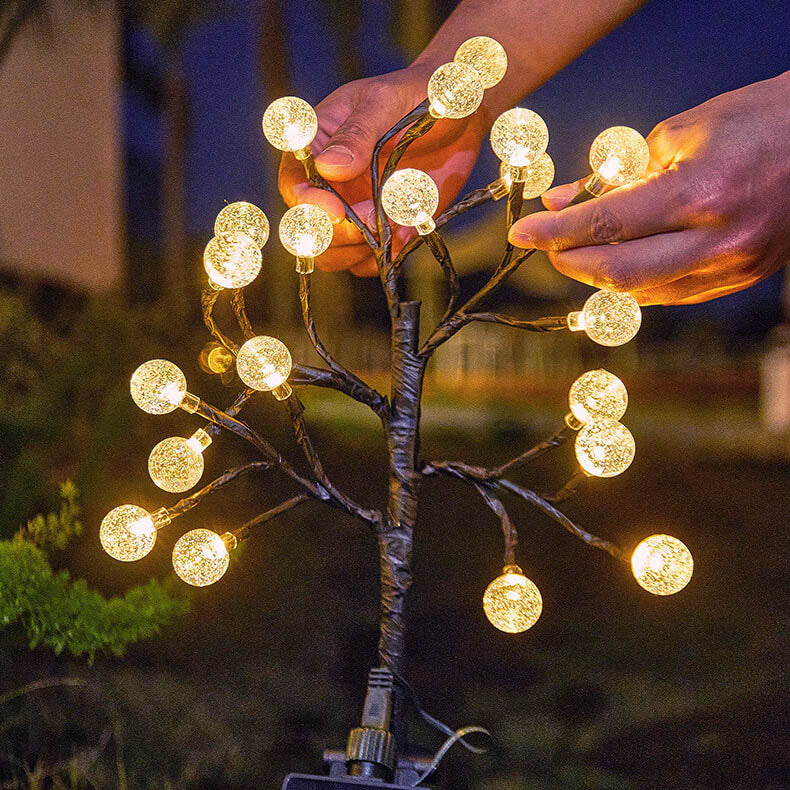 Solar Modern Simple ABS Crystal Branch Outdoor LED Decorative Ground Plug Light
