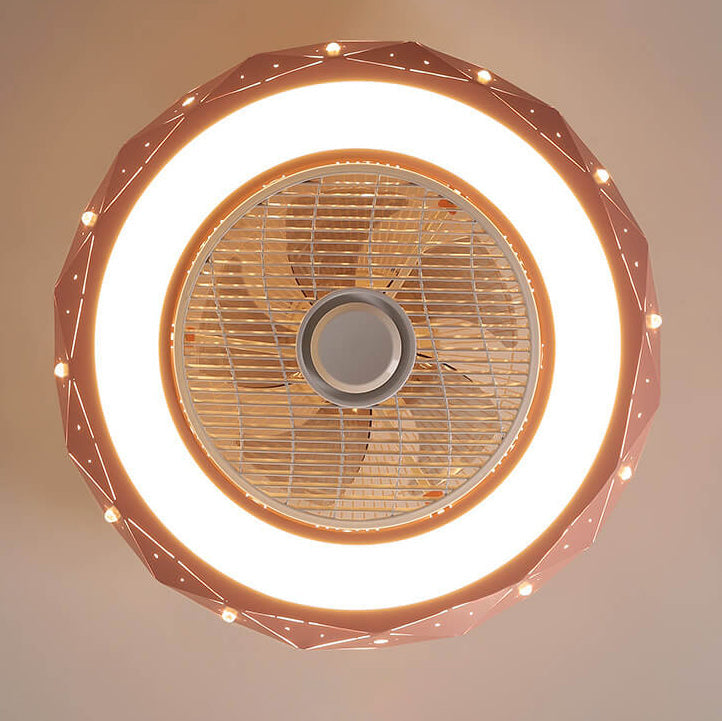 مصباح سقف LED بتصميم شبكي على شكل نجمة بتصميم بسيط على الطراز الاسكندنافي مع مروحة