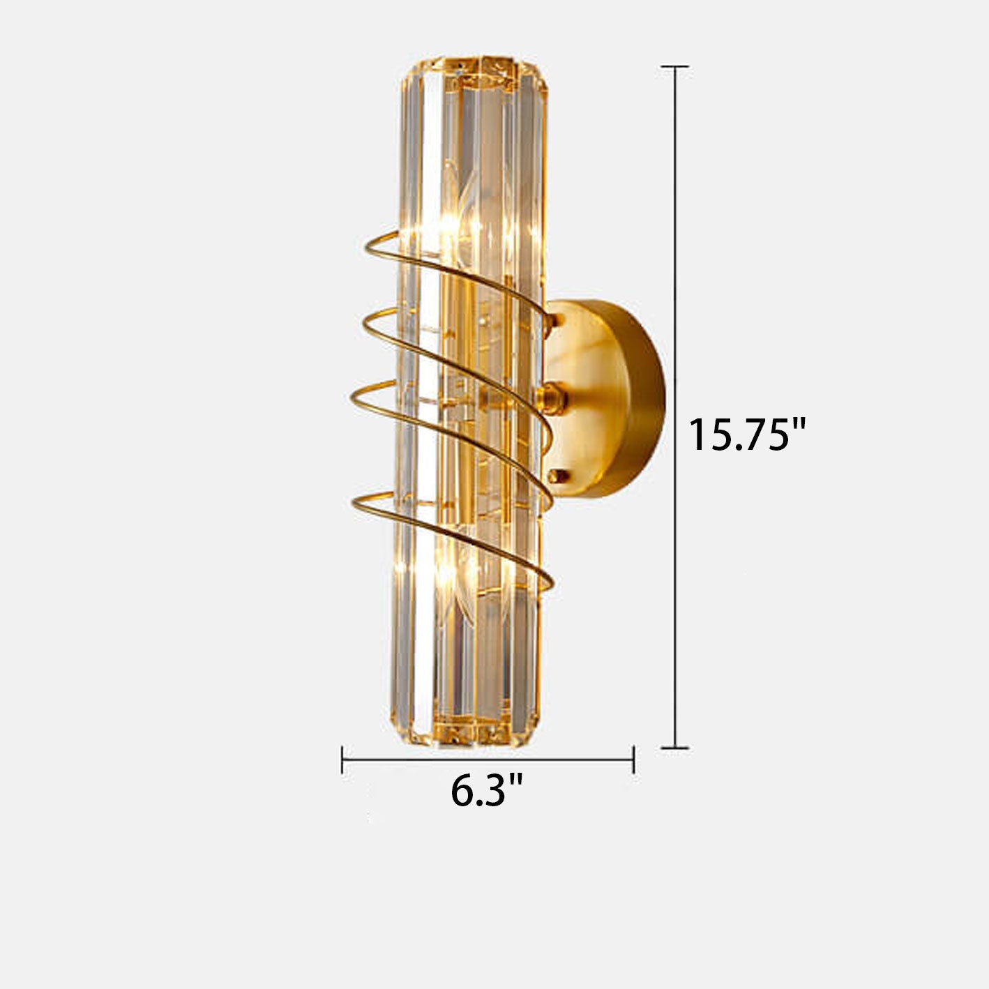 Nordic Luxury Brass Crystal Geometric Ring 2/3 Light Wall Sconce Lamp