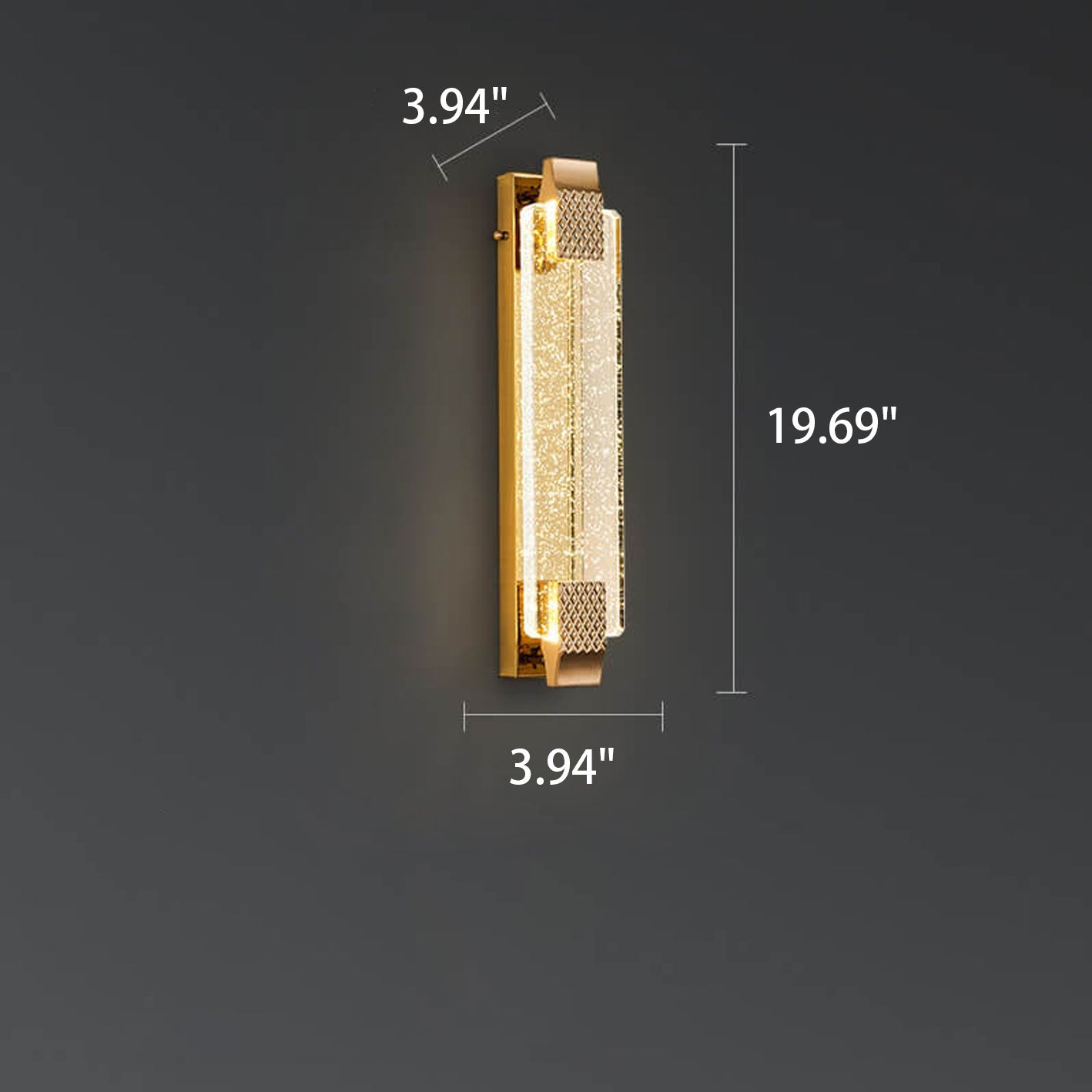 مصباح حائط LED مربع الشكل من سبائك الكريستال الفقاعي الفاخر الحديث