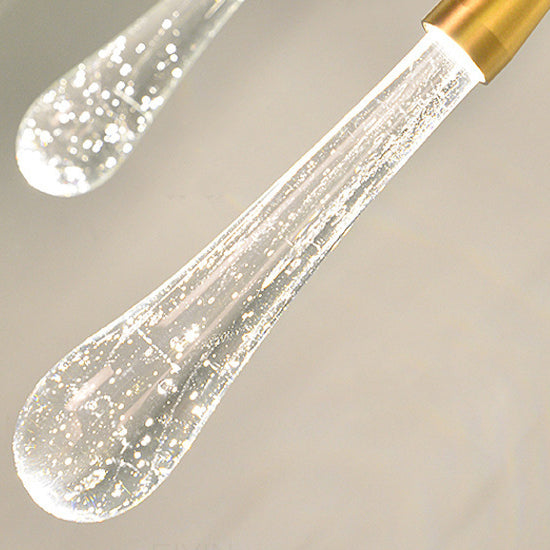 Modern Simplicity Iron Aluminum Crystal Drop Meteor Shower LED Pendant Light For Dining Room
