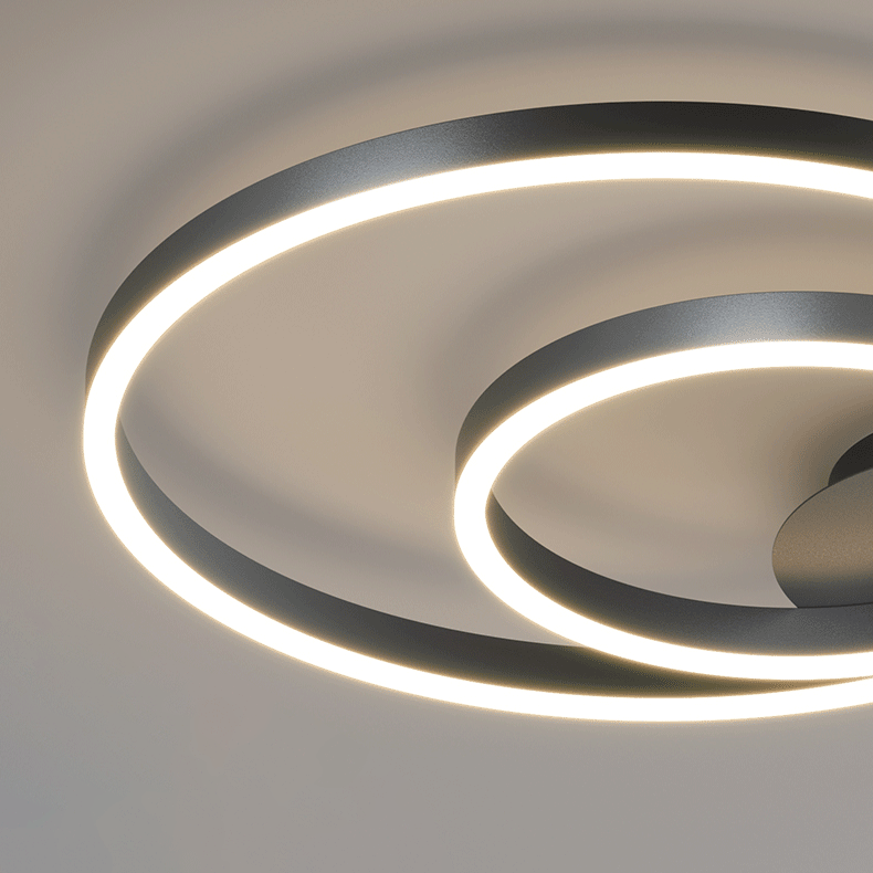 مصباح سقف LED عصري بسيط على شكل دائرة هندسية مربعة الشكل من الألومنيوم لغرفة المعيشة