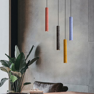 Nordic Colorful Terrazzo Cylindrical Shape LED Pendant Light