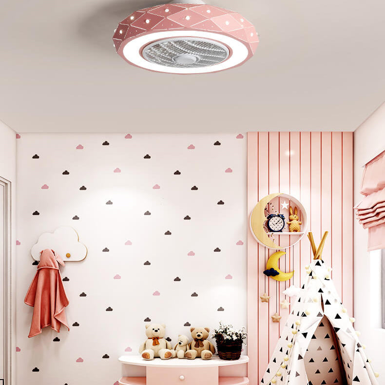مصباح سقف LED بتصميم شبكي على شكل نجمة بتصميم بسيط على الطراز الاسكندنافي مع مروحة