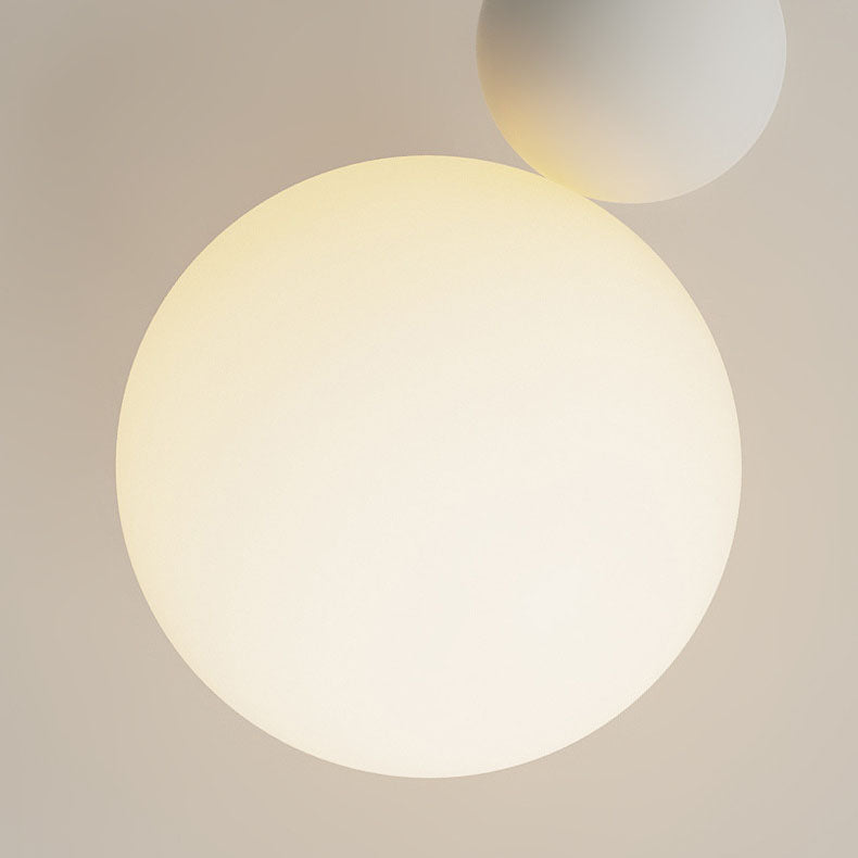 Contemporary Nordic PE Globe Ball Iron 1-Light Pendant Light For Bedroom