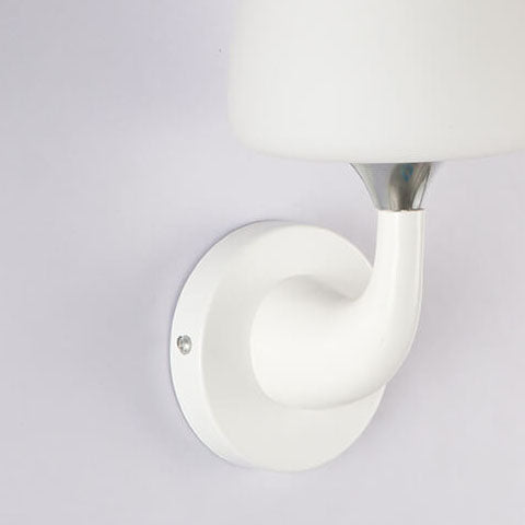Nordic Minimalist White Iron Glass Cup Shade 1/2 Light Wall Sconce Lamp