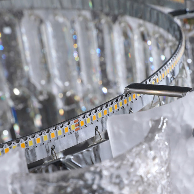 ثريات LED معدنية دائرية فرنسية تقليدية لغرفة المعيشة
