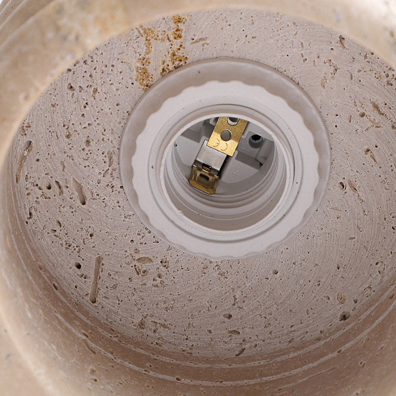 مصباح معلق تقليدي عتيق من خشب الترافرتين الصلب، مزود بمصباح واحد لغرفة النوم