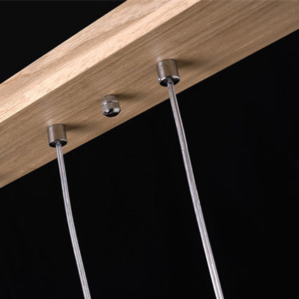 ثريا خشبية مربعة الشكل بتصميم ريفي تقليدي مع إضاءة LED على الجزيرة لغرفة الطعام