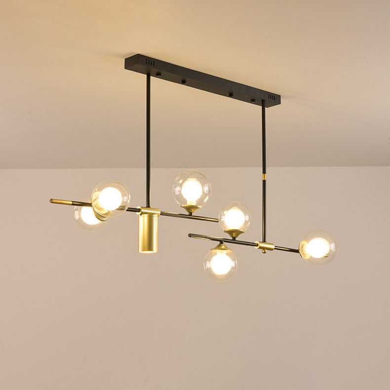 Modern Minimalist Round Ball Glass Iron LED Chandelier