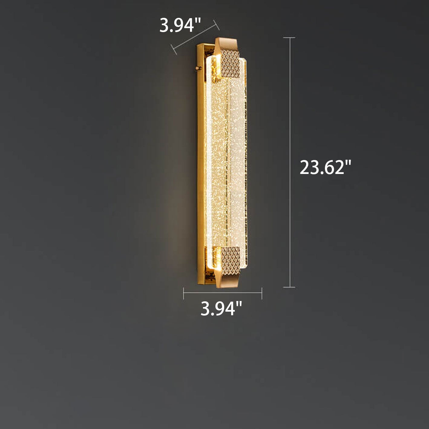 مصباح حائط LED مربع الشكل من سبائك الكريستال الفقاعي الفاخر الحديث