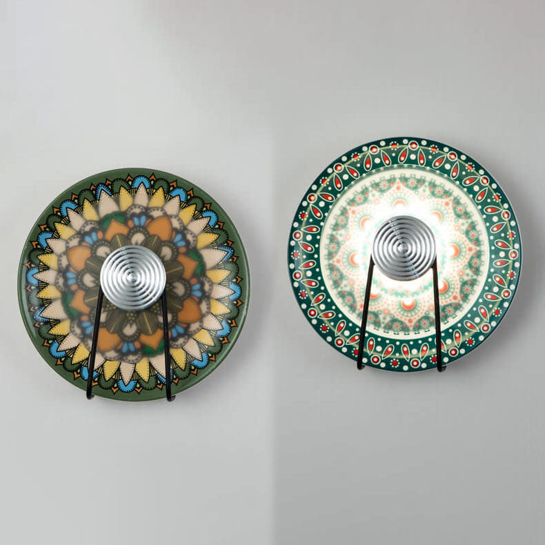 مصباح حائط LED دائري من الحديد المطاوع الصيني بتصميم عتيق