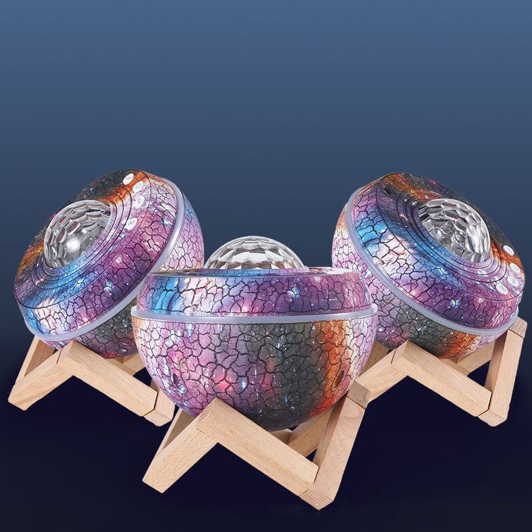 Creative Cracked Planet USB Bluetooth Music Star Projection Night Light LED Table Lamp