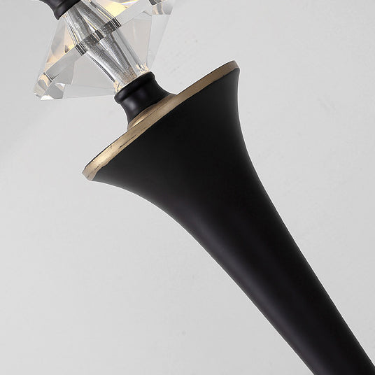 Traditional Vintage Pleated Fabric Shade Iron Base 1-Light Table Lamp For Bedroom