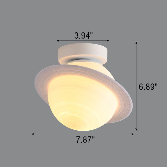 Nordic Creative Moon Planet Iron Art 1-Light Semi-Flush Mount Light
