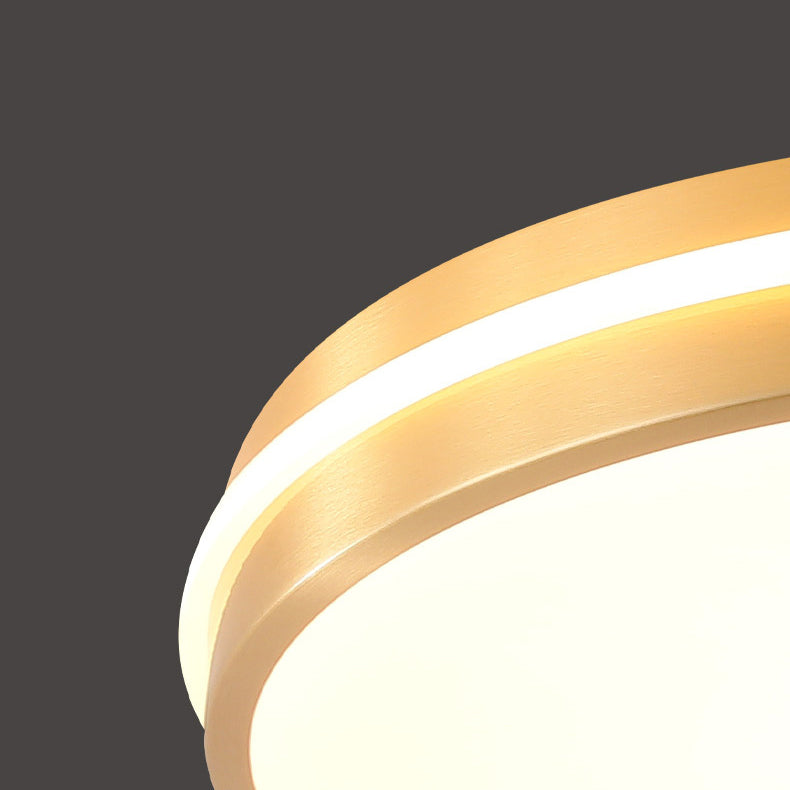 مصباح سقف LED دائري حديث بسيط من الأكريليك والنحاس مثبت في غرفة المعيشة