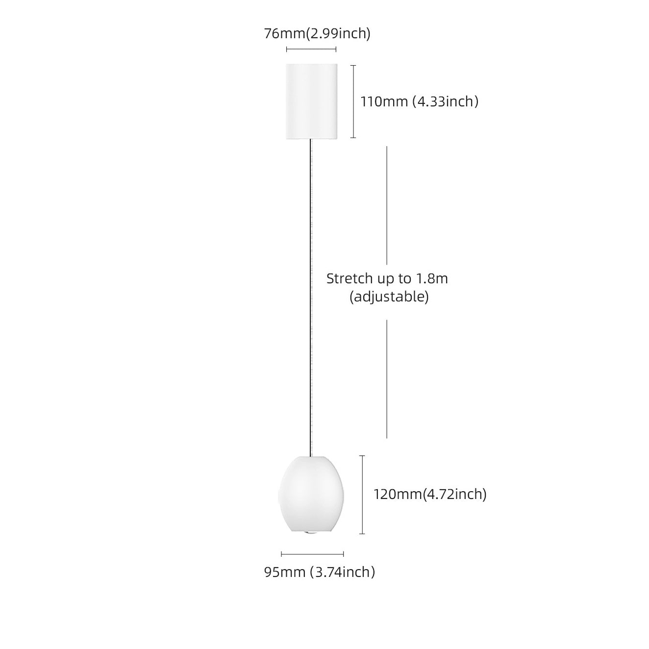Modern Minimalist Oval Metal LED Pendant Light For Living Room