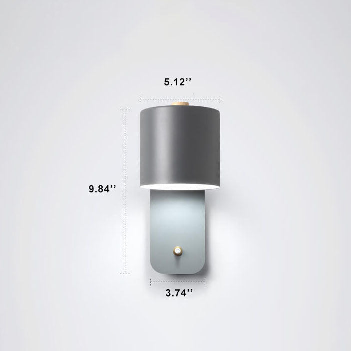 Nordic Macaron Cylinder Shape Rotatable 1-Light Wall Sconce Lamps