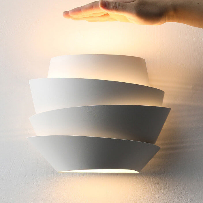 Nordic Minimalist Layers Half Cylinder Iron 2-Light Wall Sconce Lamp