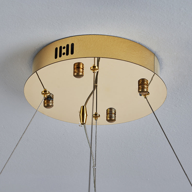 ثريا كريستال LED من الفولاذ المقاوم للصدأ بتصميم عصري بسيط لغرفة المعيشة