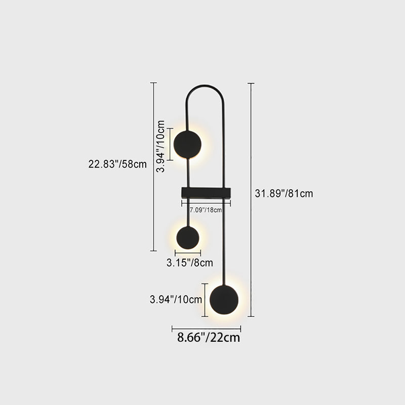 مصباح حائط LED معدني هندسي دائري معاصر من الأكريليك للممر