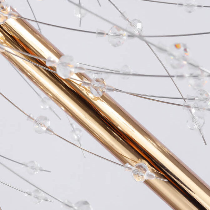 Modern Creative Dandelion Shade Crystal Aluminum Marble Base 8/9-Light Standing Floor Lamp
