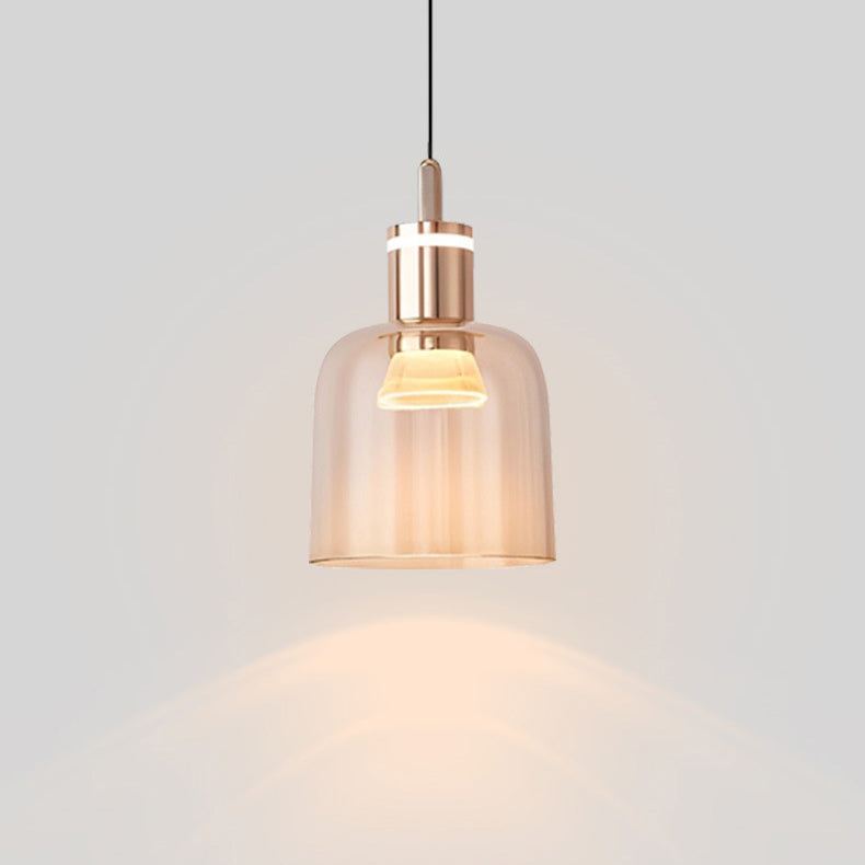 Contemporary Scandinavian Liftable Aluminum Acrylic Cup Shape LED Pendant Light For Bedroom